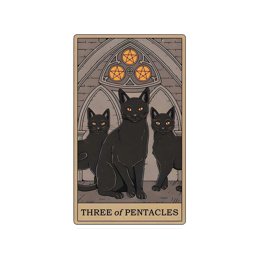 Three Of Pentacles Sticker